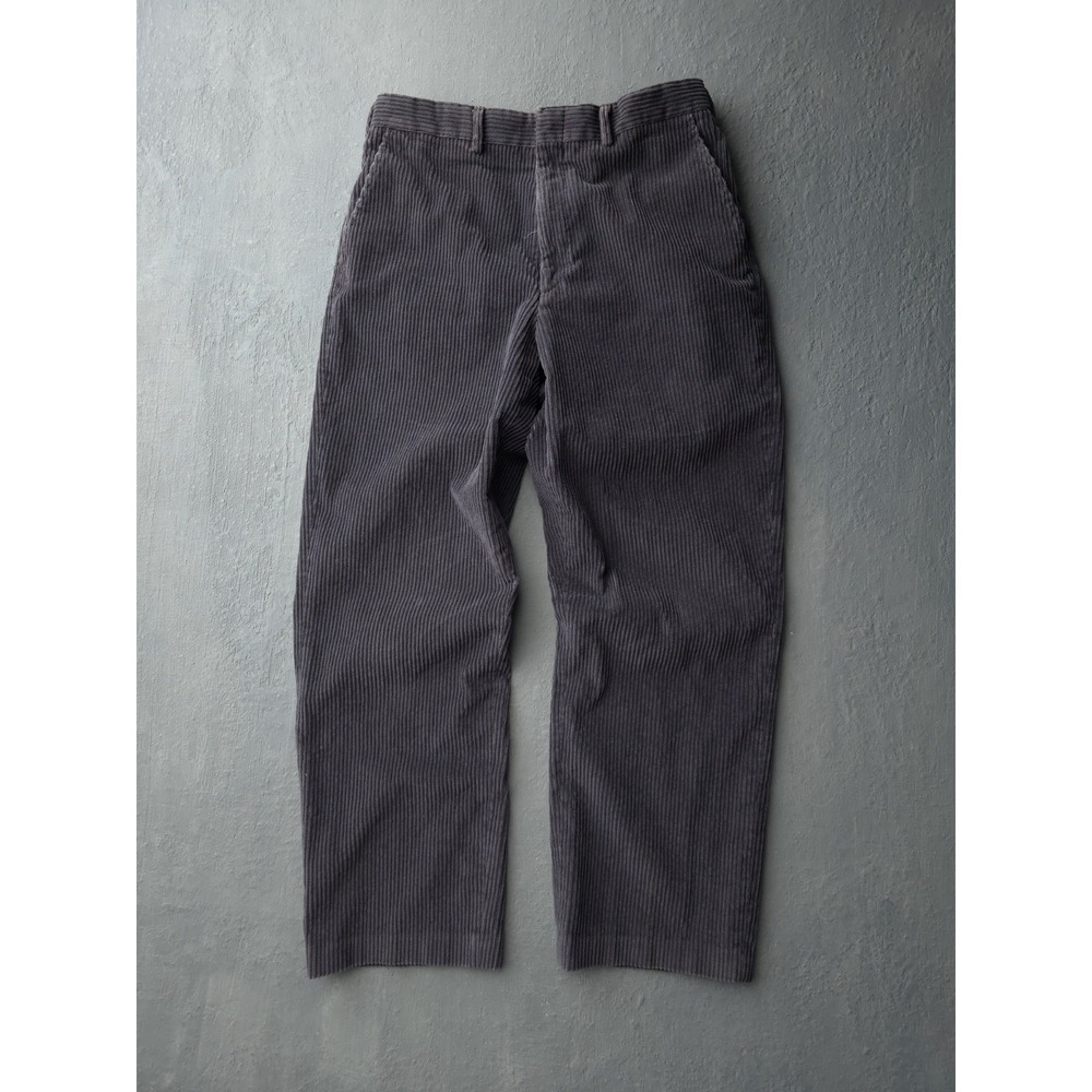 Vintage 90s Lands' End Direct Merchants Grey Corduroy Pants Made In USA 31 x 28